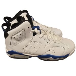 2014 Air Jordan Retro 6 White/Sport Blue Brand New In Box Size 6Y